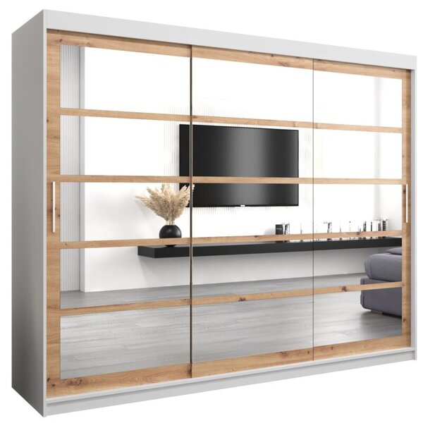 Szafa przesuwna garderoba Roma 2 250 wys. 200 cm biaÅy + artisan