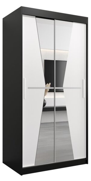 Szafa przesuwna garderoba Maroko 100 wys. 200 cm czarny + czarny