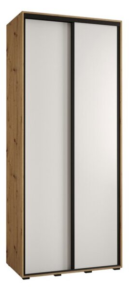 Szafa przesuwna wysoka Davos 1 120, gÅ. 60 cm artisan + biaÅy + czarny