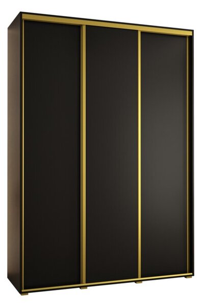 Szafa przesuwna wysoka Davos 1 180, gÅ. 60 cm czarny + czarny + zÅoty