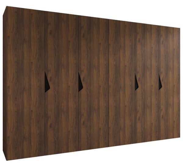 Szafa uchylna otwierana Sandi 1 300 (2x150) wys. 202 cm orzech warmia + u. czarny
