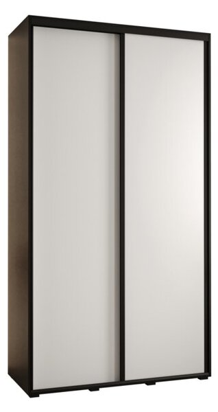 Szafa przesuwna wysoka Davos 1 130, gÅ. 45 cm czarny + biaÅy + czarny