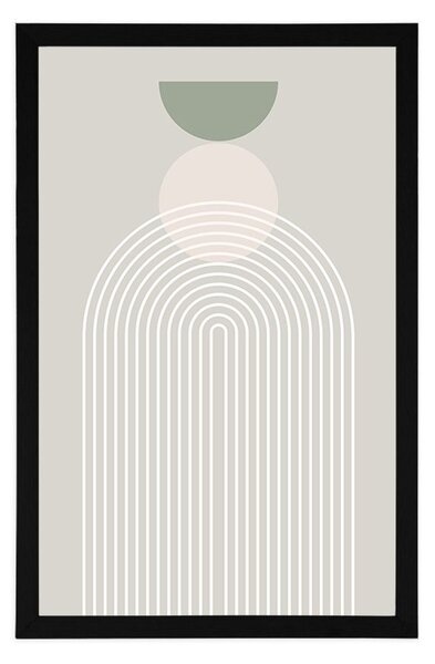 Plakat stylowa tęcza z półkolem Mid-Century