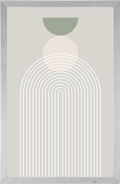 Plakat stylowa tęcza z półkolem Mid-Century