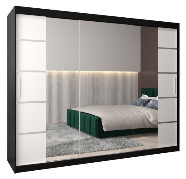 Szafa przesuwna garderoba Verona 4 250 wys. 200 cm czarny + czarny