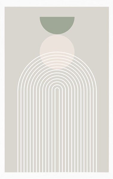 Plakat stylowa tęcza z półkolem Mid-Century