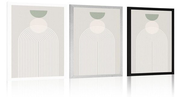 Plakat stylowa tęcza z półkolem Mid-Century