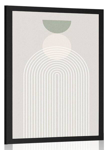Plakat stylowa tęcza z półkolem Mid-Century