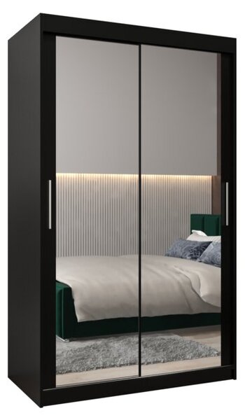 Szafa przesuwna garderoba Tokyo 3 120 wys. 200 cm czarny + czarny