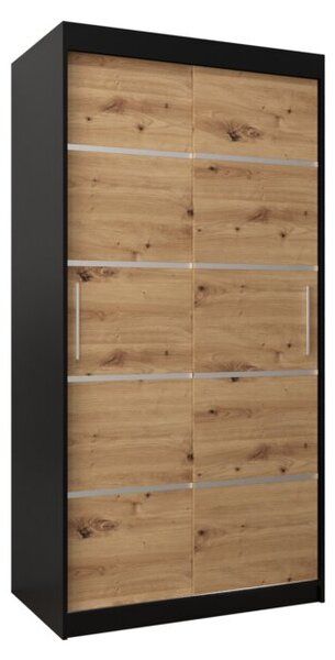 Szafa przesuwna garderoba Verona 1 100 wys. 200 cm czarny + artisan