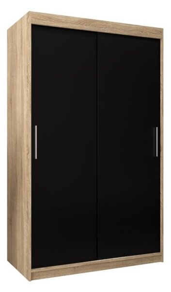 Szafa przesuwna garderoba Tokyo 120 wys. 200 cm sonoma + czarny