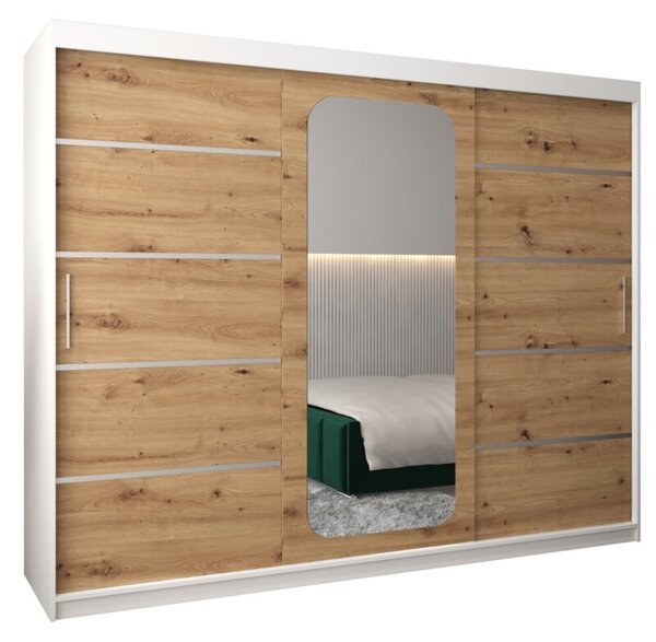 Szafa przesuwna garderoba Promo V2 250 wys. 200 cm biaÅy + artisan