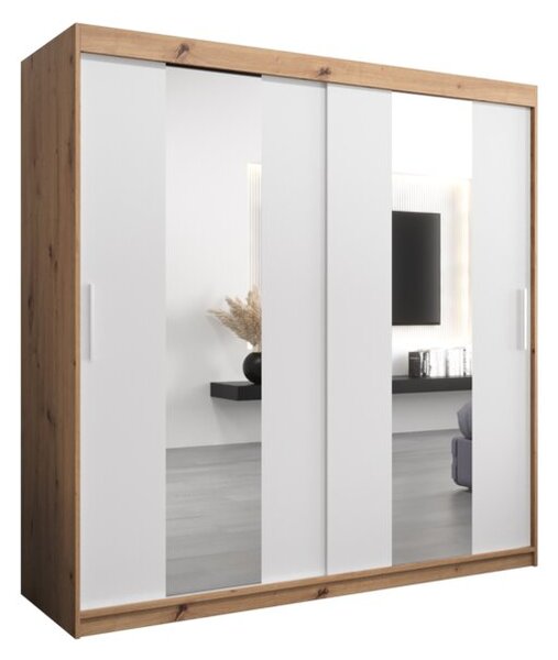 Szafa przesuwna garderoba Pole 200 wys. 200 cm artisan + biaÅy