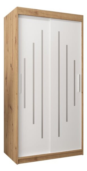 Szafa przesuwna garderoba York 100 wys. 200 cm artisan + biaÅy