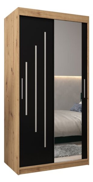 Szafa przesuwna garderoba York 2 100 wys. 200 cm artisan + czarny