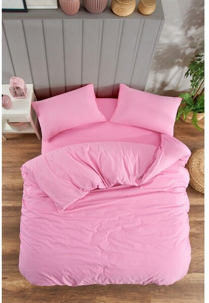 Różowa pościel jednoosobowa z prześcieradłem/3-częściowa 160x220 cm Classic – Mila Home