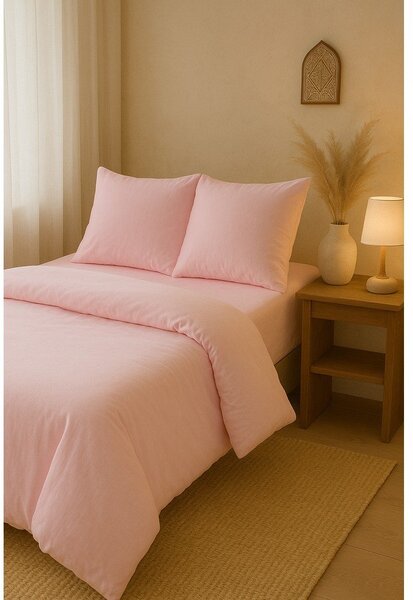 Różowa pościel jednoosobowa z prześcieradłem/3-częściowa 160x220 cm Classic – Mila Home