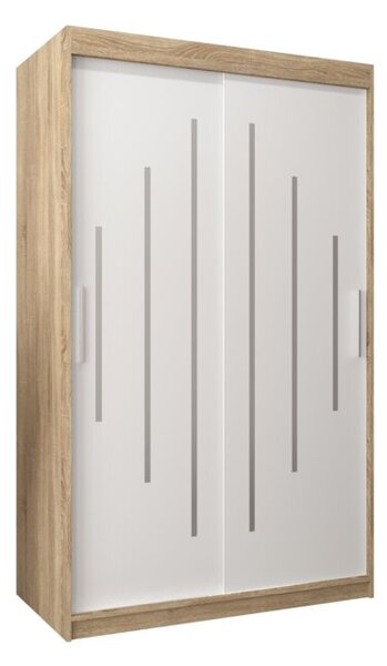 Szafa przesuwna garderoba York 120 wys. 200 cm sonoma + biaÅy