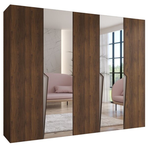 Szafa uchylna otwierana Piano 2 250 wys. 202 cm orzech warmia + u. kaszmir