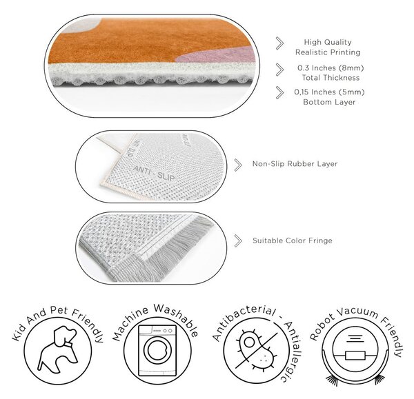 Pomarańczowy chodnik odpowiedni do prania 60x230 cm Squiggly Orange – Mila Home