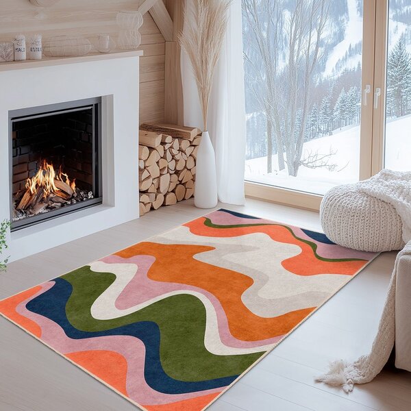 Pomarańczowy chodnik odpowiedni do prania 60x230 cm Squiggly Orange – Mila Home