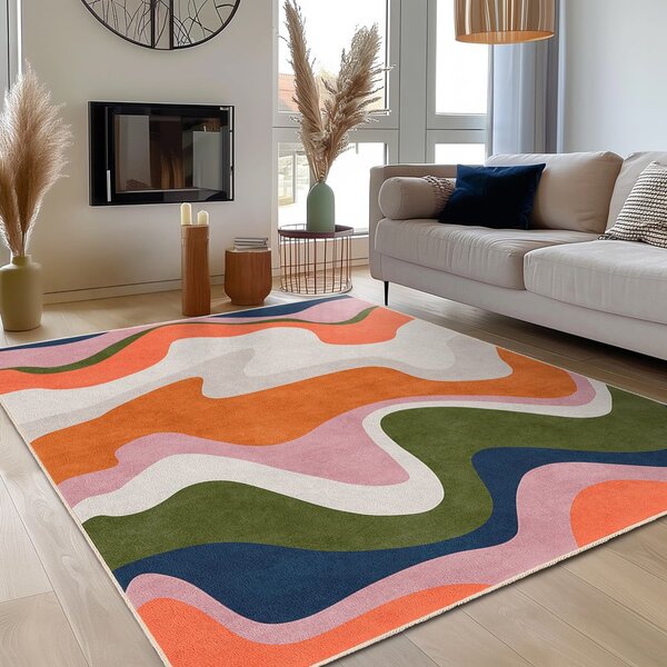 Pomarańczowy chodnik odpowiedni do prania 60x230 cm Squiggly Orange – Mila Home