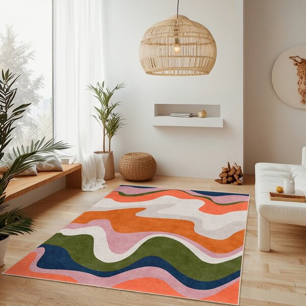 Pomarańczowy chodnik odpowiedni do prania 60x230 cm Squiggly Orange – Mila Home