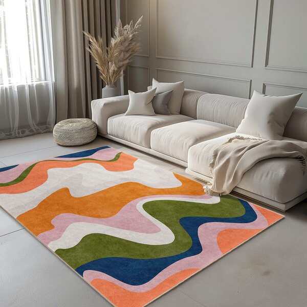 Pomarańczowy chodnik odpowiedni do prania 60x230 cm Squiggly Orange – Mila Home