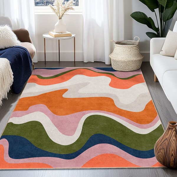 Pomarańczowy chodnik odpowiedni do prania 60x230 cm Squiggly Orange – Mila Home