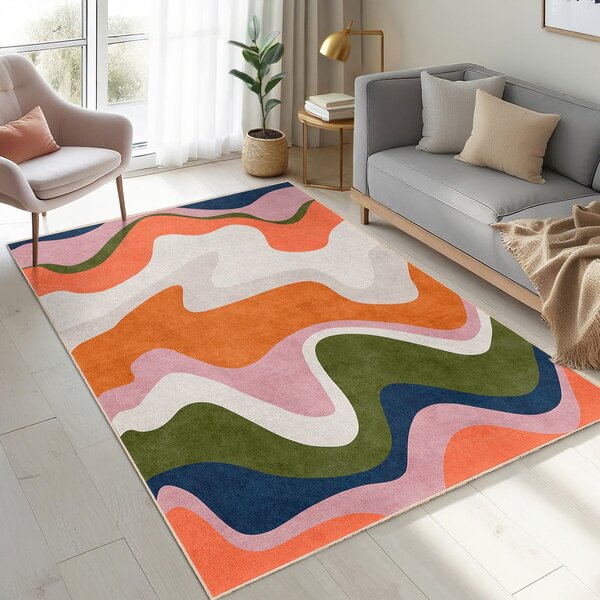 Pomarańczowy chodnik odpowiedni do prania 60x230 cm Squiggly Orange – Mila Home