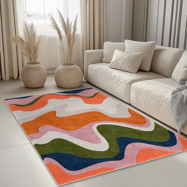 Pomarańczowy chodnik odpowiedni do prania 60x230 cm Squiggly Orange – Mila Home