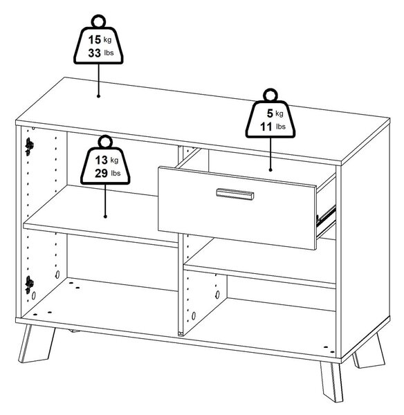 Biało-naturalna komoda w dekorze dębu 99x73x39 cm Ikast – Tvilum