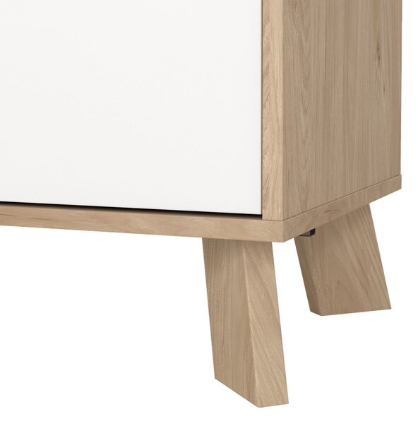 Biało-naturalna komoda w dekorze dębu 99x73x39 cm Ikast – Tvilum