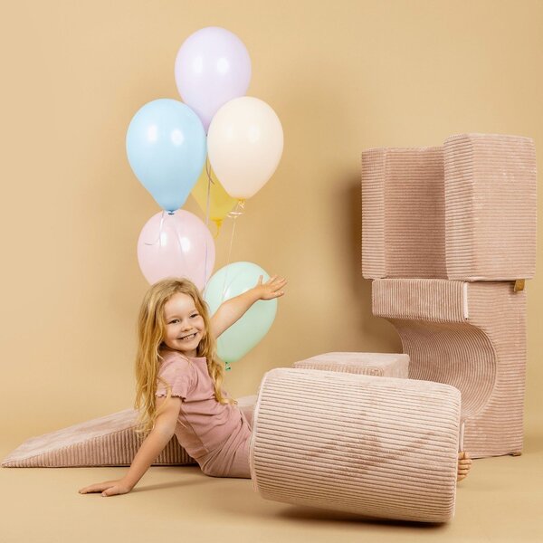 Różowy sztruksowy piankowy plac zabaw 4 szt. wysokość 30 cm 45x170 cm Montessori – Meowbaby