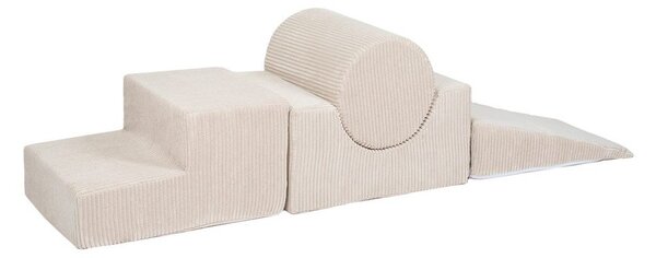 Kremowy sztruksowy piankowy plac zabaw 4 szt. wysokość 30 cm 45x170 cm Montessori – Meowbaby