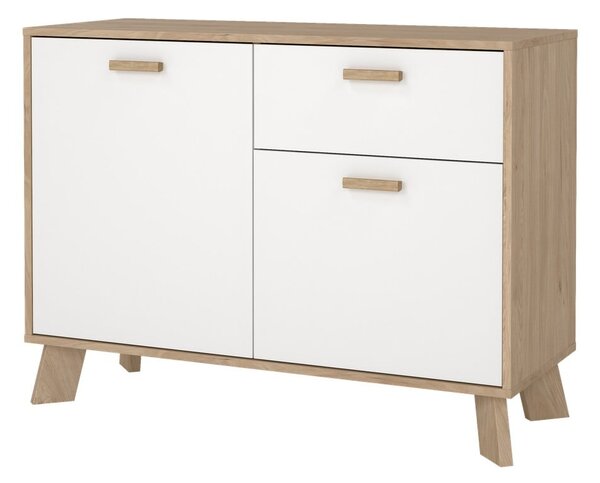 Biało-naturalna komoda w dekorze dębu 99x73x39 cm Ikast – Tvilum