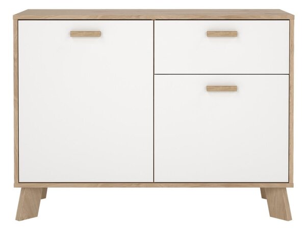 Biało-naturalna komoda w dekorze dębu 99x73x39 cm Ikast – Tvilum