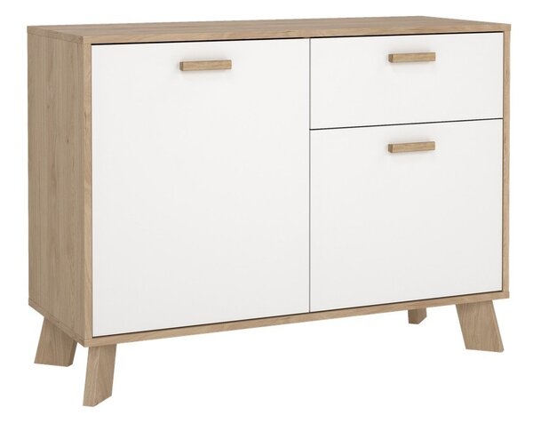 Biało-naturalna komoda w dekorze dębu 99x73x39 cm Ikast – Tvilum