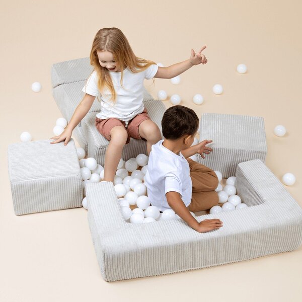 Różowy sztruksowy piankowy plac zabaw 6 szt. wysokość 40 cm 100x35 cm Montessori – Meowbaby