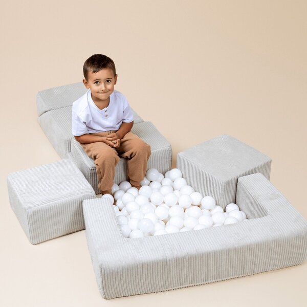 Różowy sztruksowy piankowy plac zabaw 6 szt. wysokość 40 cm 100x35 cm Montessori – Meowbaby