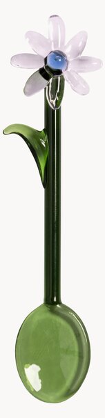 Komplet ręcznie robionych łyżeczek ze szkła borokrzemowego Flora, 2 elem