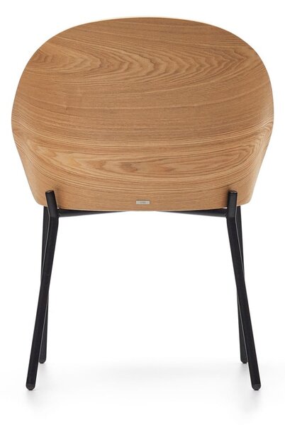 Szary/w naturalnym kolorze tapicerowany fotel jadalniany Eamy – Kave Home