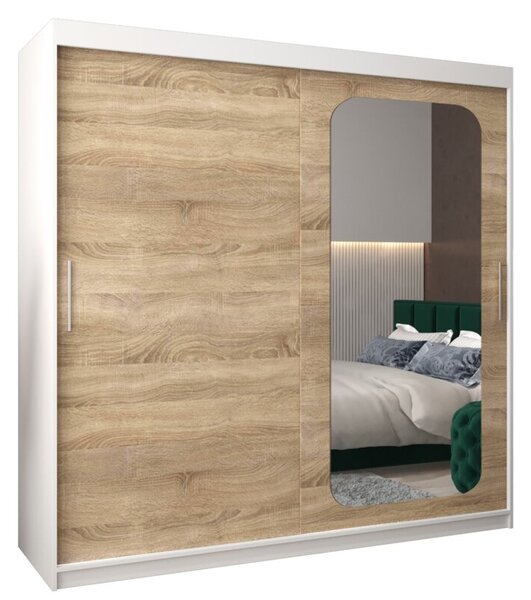 Szafa przesuwna garderoba Promo T2 200 wys. 200 cm biaÅy + sonoma
