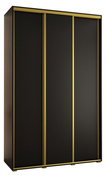 Szafa przesuwna wysoka Davos 1 150, gÅ. 60 cm czarny + czarny + zÅoty