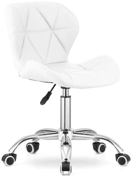 Białe tapicerowane krzesło obrotowe - Renes 3X