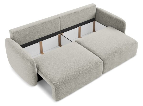 Jasnoszara rozkładana/ze schowkiem sofa 238 cm Kalena – Makamii