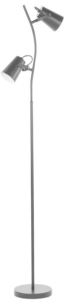 Minimalistyczna lampa podłogowa stojąca metalowa 149 cm regulowane 2 klosze Flint Beliani
