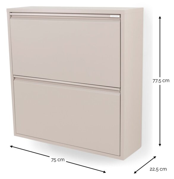 Szarobrązowa metalowa uchylna szafka na buty 75x77,5x22,5 cm Billy – Spinder Design