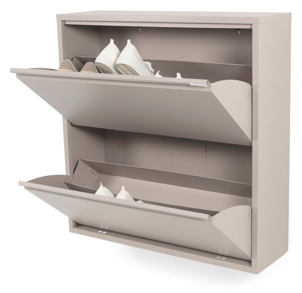 Szarobrązowa metalowa uchylna szafka na buty 75x77,5x22,5 cm Billy – Spinder Design
