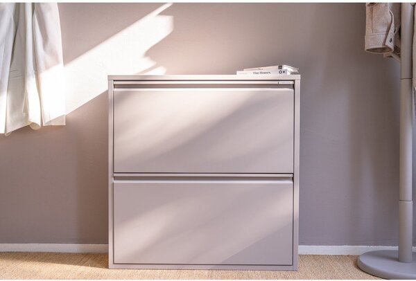 Szarobrązowa metalowa uchylna szafka na buty 75x77,5x22,5 cm Billy – Spinder Design